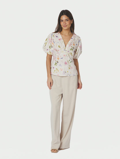 Irina Flower Blouse Off White Neo Noir