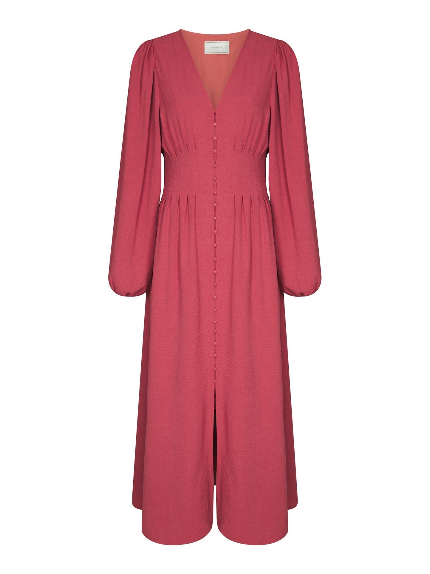 Annelie Solid Crepe Dress Cherry Pink Neo Noir