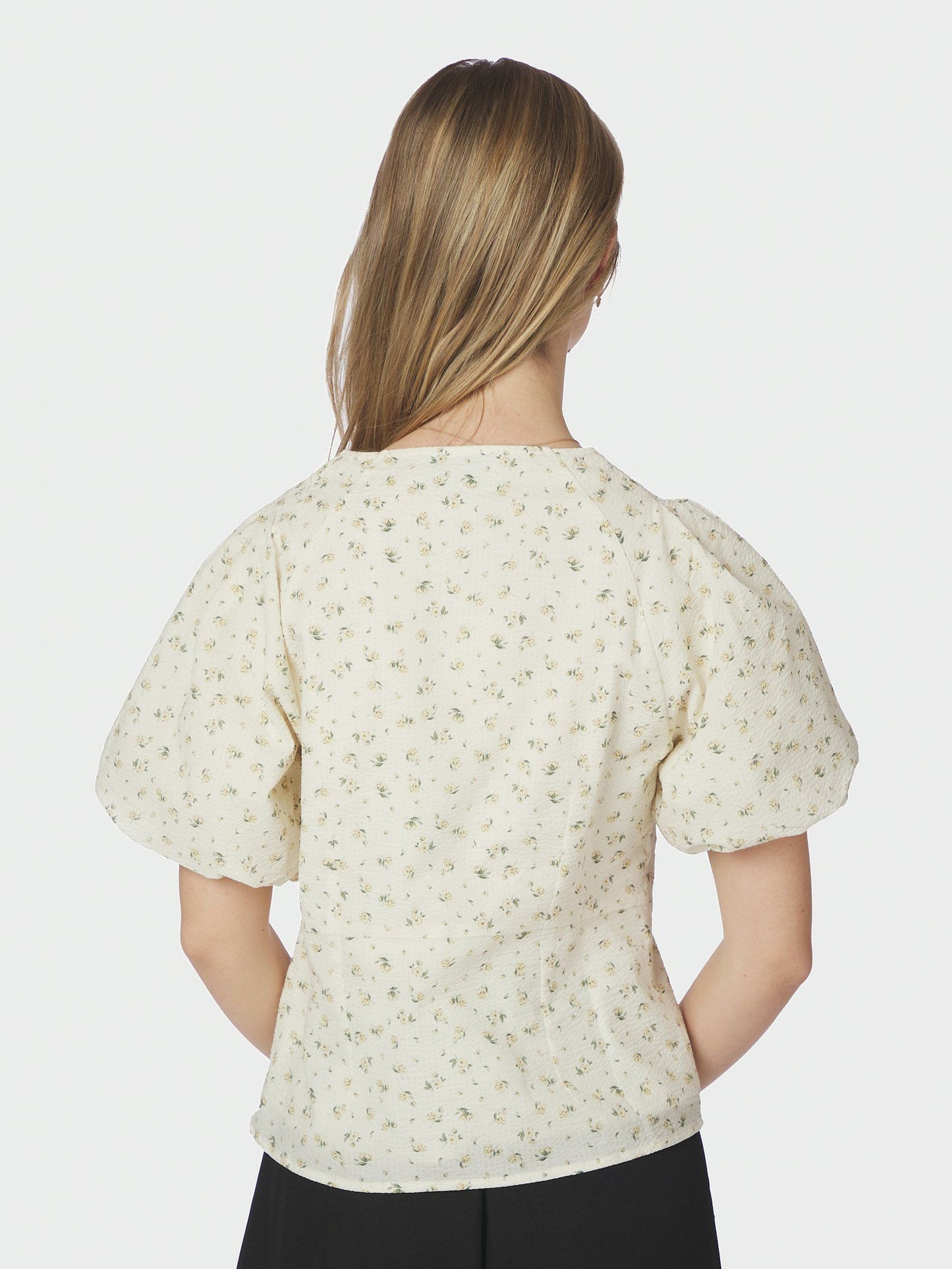 Irina Small Rose Flower Blouse Light Yellow Neo Noir