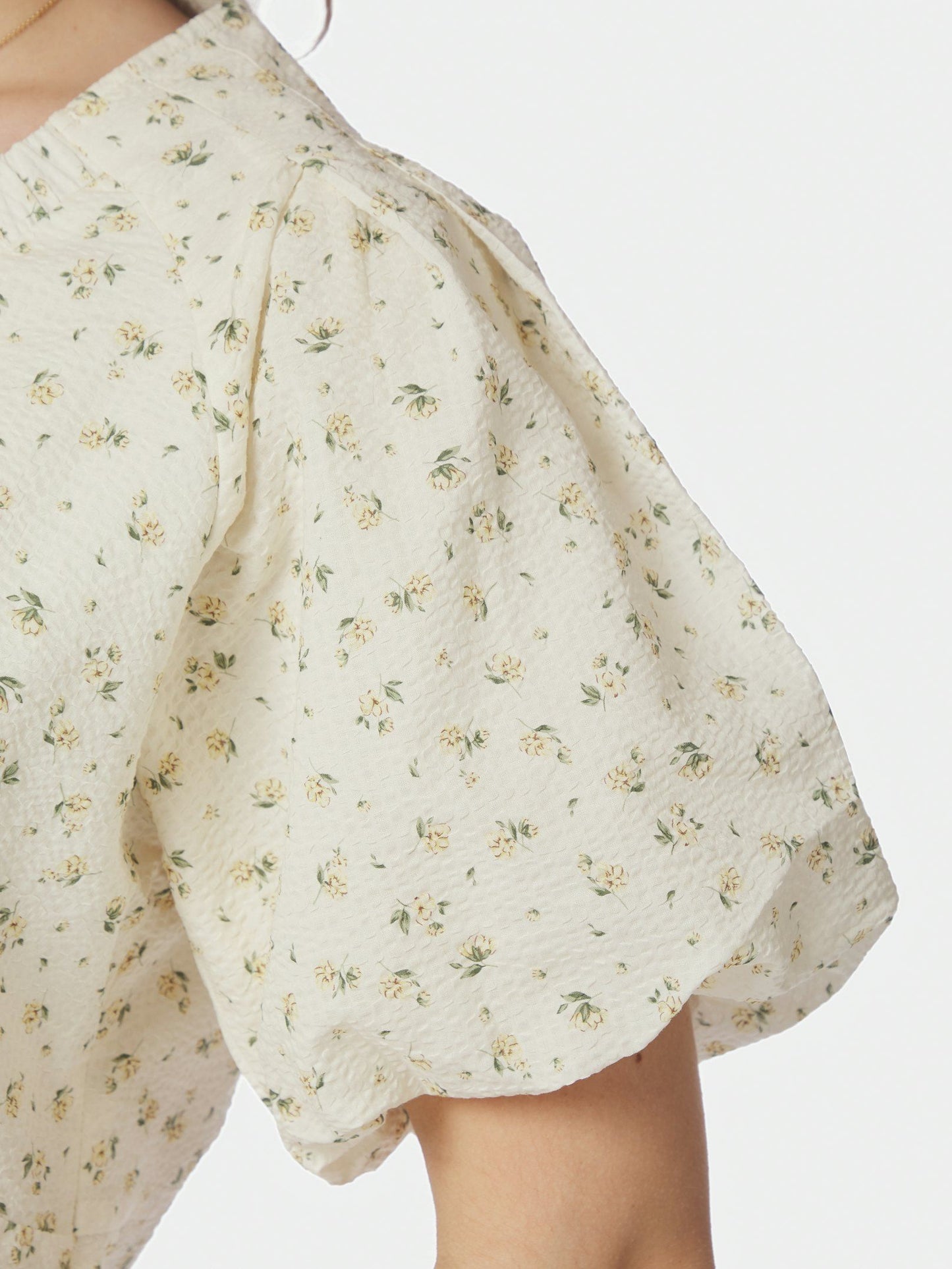 Irina Small Rose Flower Blouse Light Yellow Neo Noir