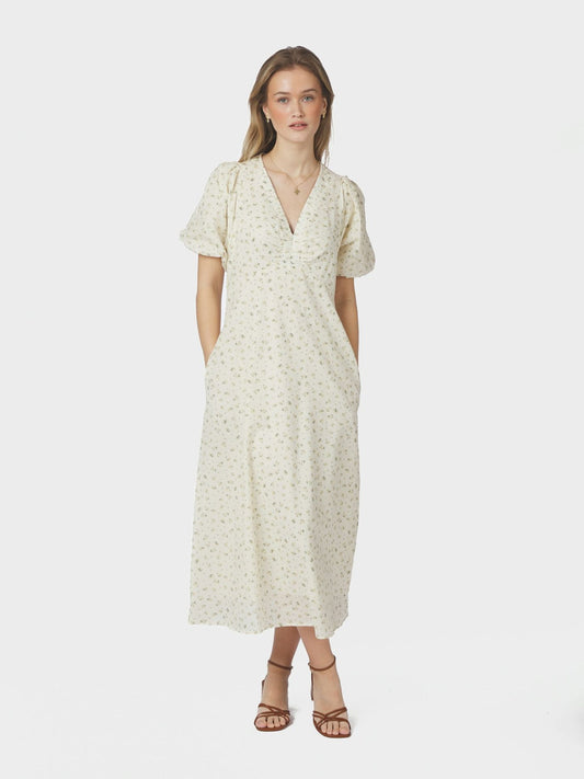 Illana Small Rose Flower Dress Light Yellow Neo Noir