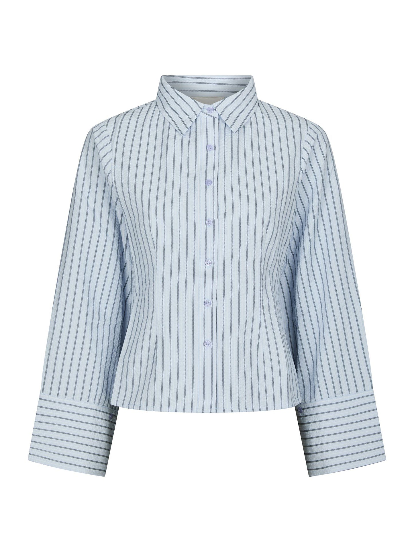 Rosa Striped Crepe Shirt Blue Neo Noir