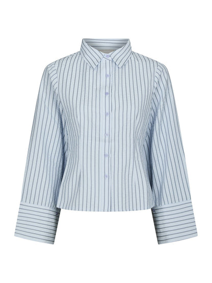 Rosa Striped Crepe Shirt Blue Neo Noir