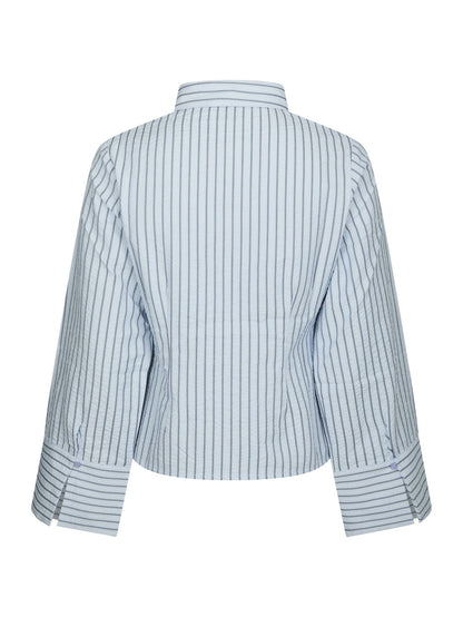 Rosa Striped Crepe Shirt Blue Neo Noir