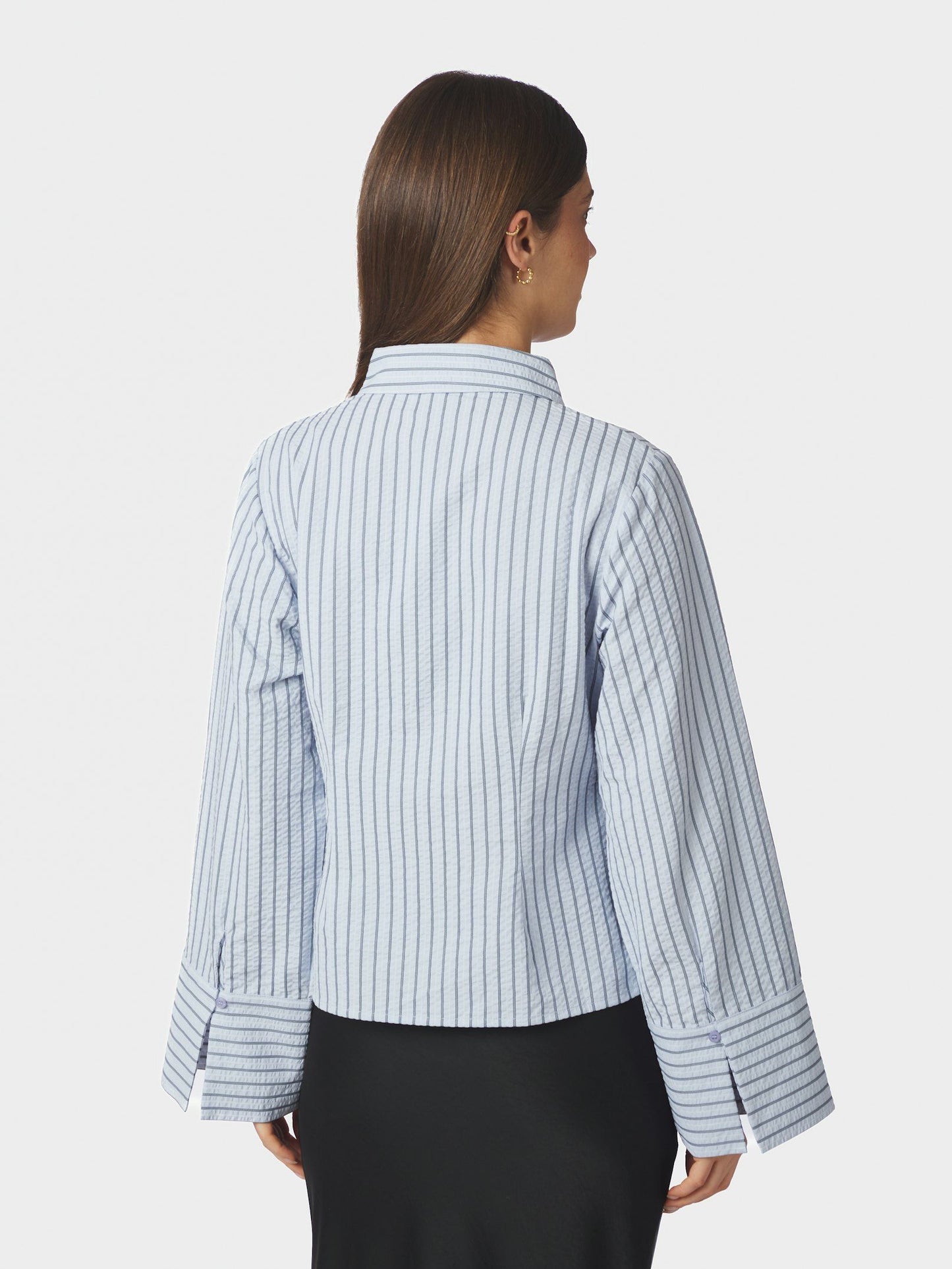 Rosa Striped Crepe Shirt Blue Neo Noir