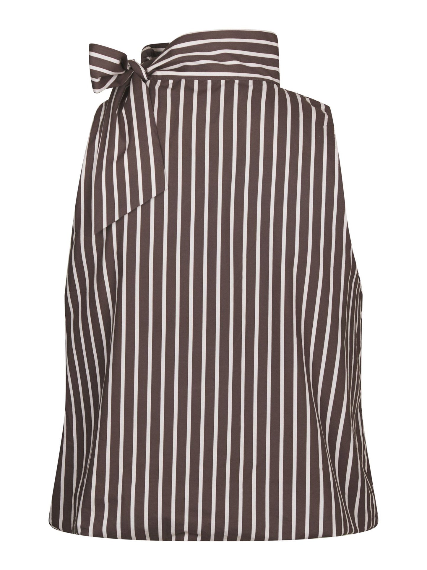 Veda Wide Stripe Top Dark Brown Neo Noir