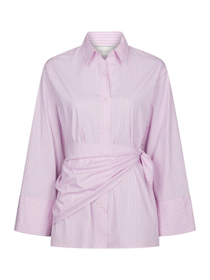 Dita Scarf Stripe Shirt Light Pink Neo Noir