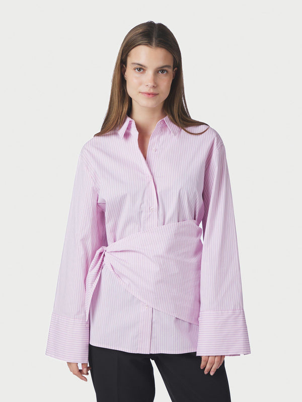 Dita Scarf Stripe Shirt Light Pink Neo Noir