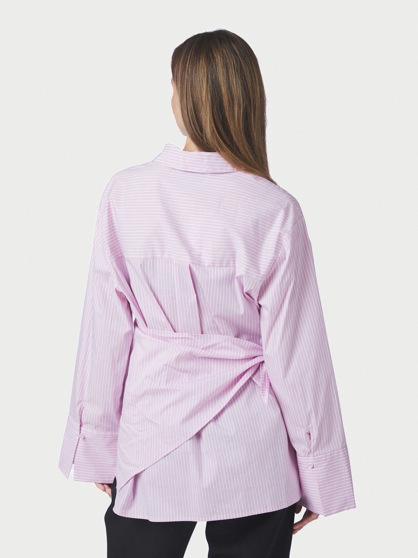Dita Scarf Stripe Shirt Light Pink Neo Noir