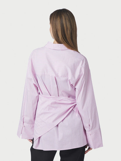 Dita Scarf Stripe Shirt Light Pink Neo Noir