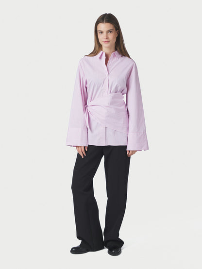 Dita Scarf Stripe Shirt Light Pink Neo Noir