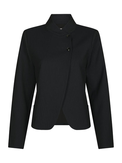Tiria Slim Pinstripe Blazer Dark Navy Neo Noir