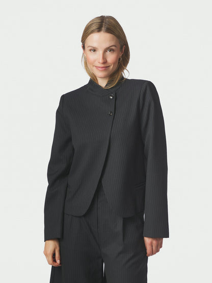 Tiria Slim Pinstripe Blazer Dark Navy Neo Noir