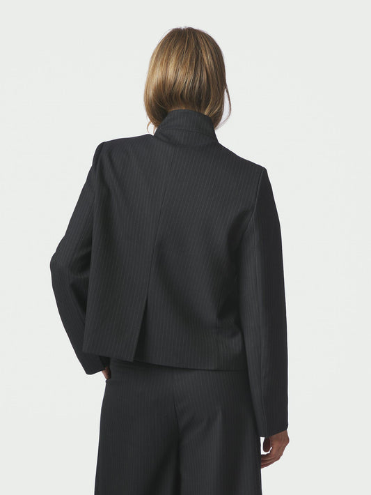 Tiria Slim Pinstripe Blazer Dark Navy Neo Noir