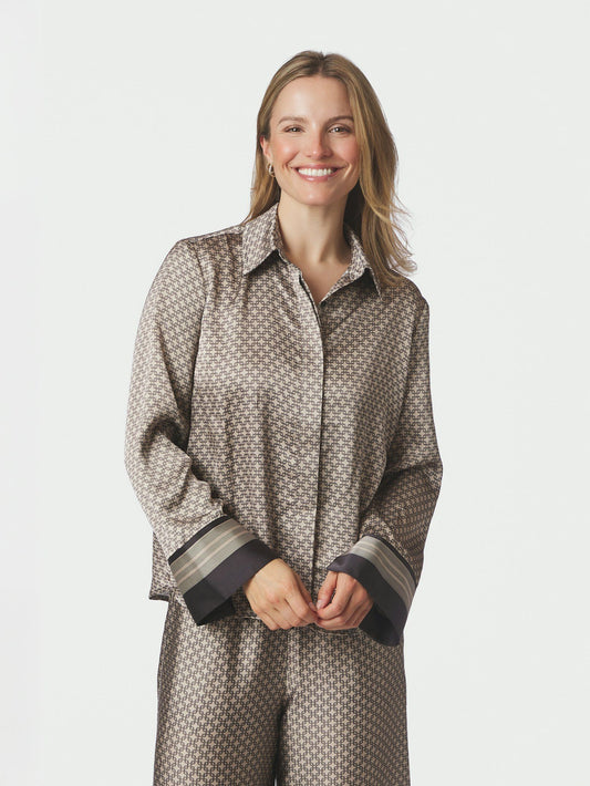Mistan Pattern Shirt Beige Neo Noir