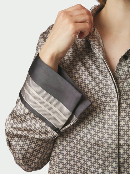 Mistan Pattern Shirt Beige Neo Noir