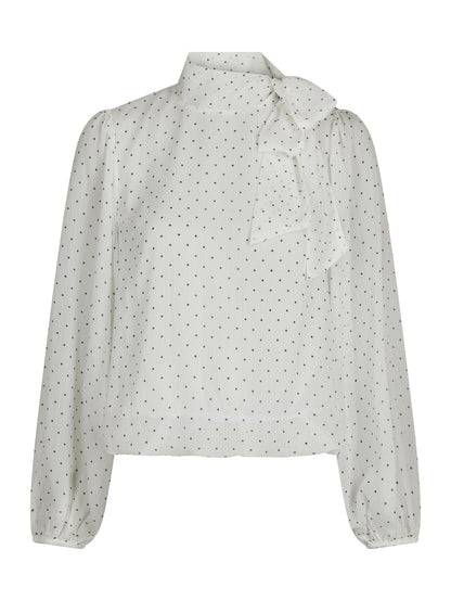 Dorellie Dot Blouse Off White Neo Noir