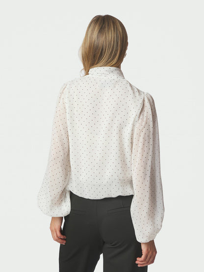Dorellie Dot Blouse Off White Neo Noir