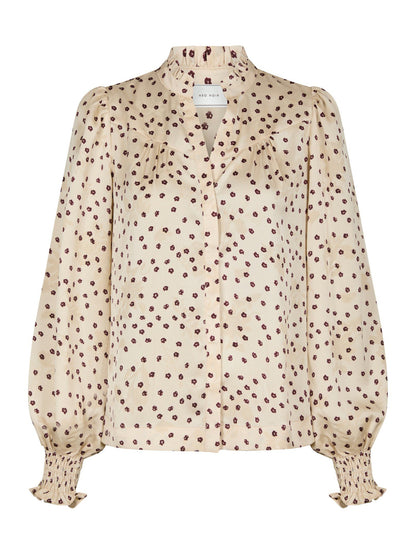 Astrida Flower Jacquard Blouse Creme Neo Noir