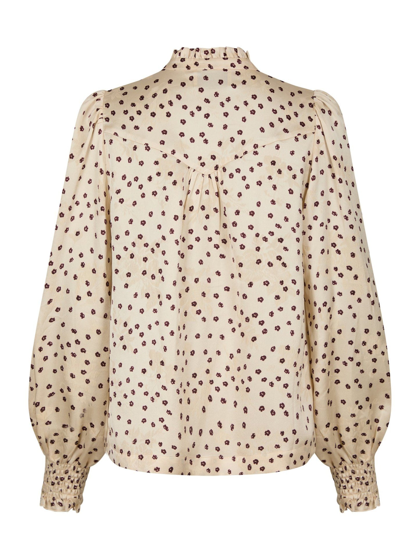 Astrida Flower Jacquard Blouse Creme Neo Noir