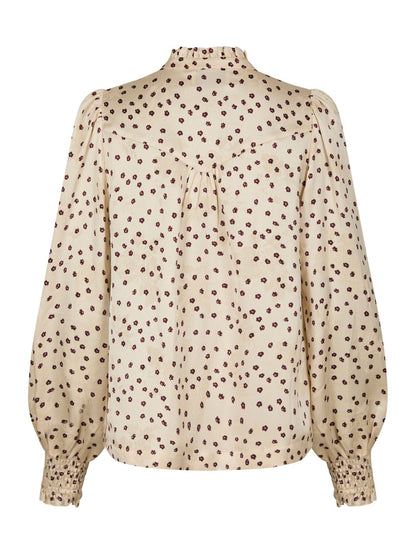 Astrida Flower Jacquard Blouse Creme Neo Noir