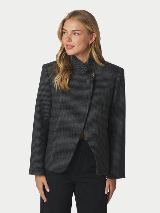 Paria Check Blazer Dark Grey Neo Noir