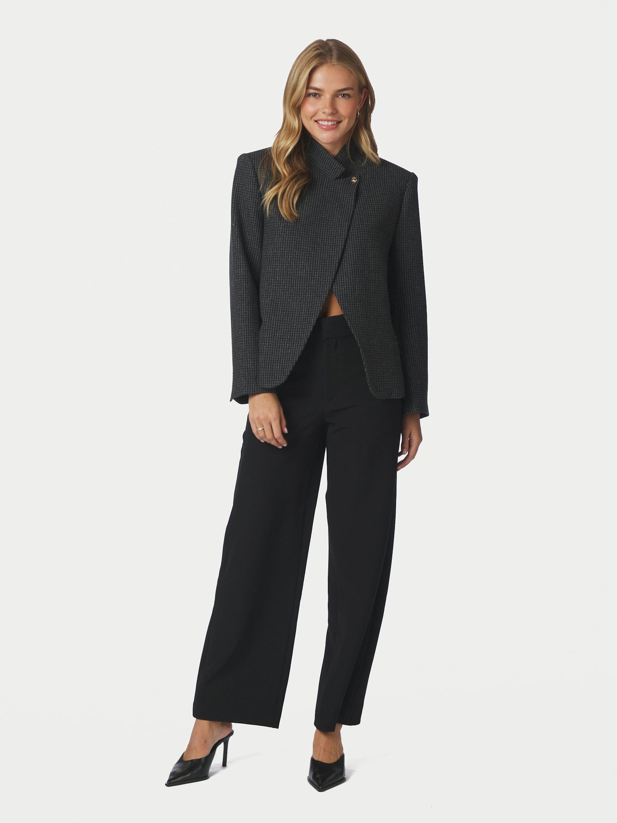 Paria Check Blazer Dark Grey Neo Noir