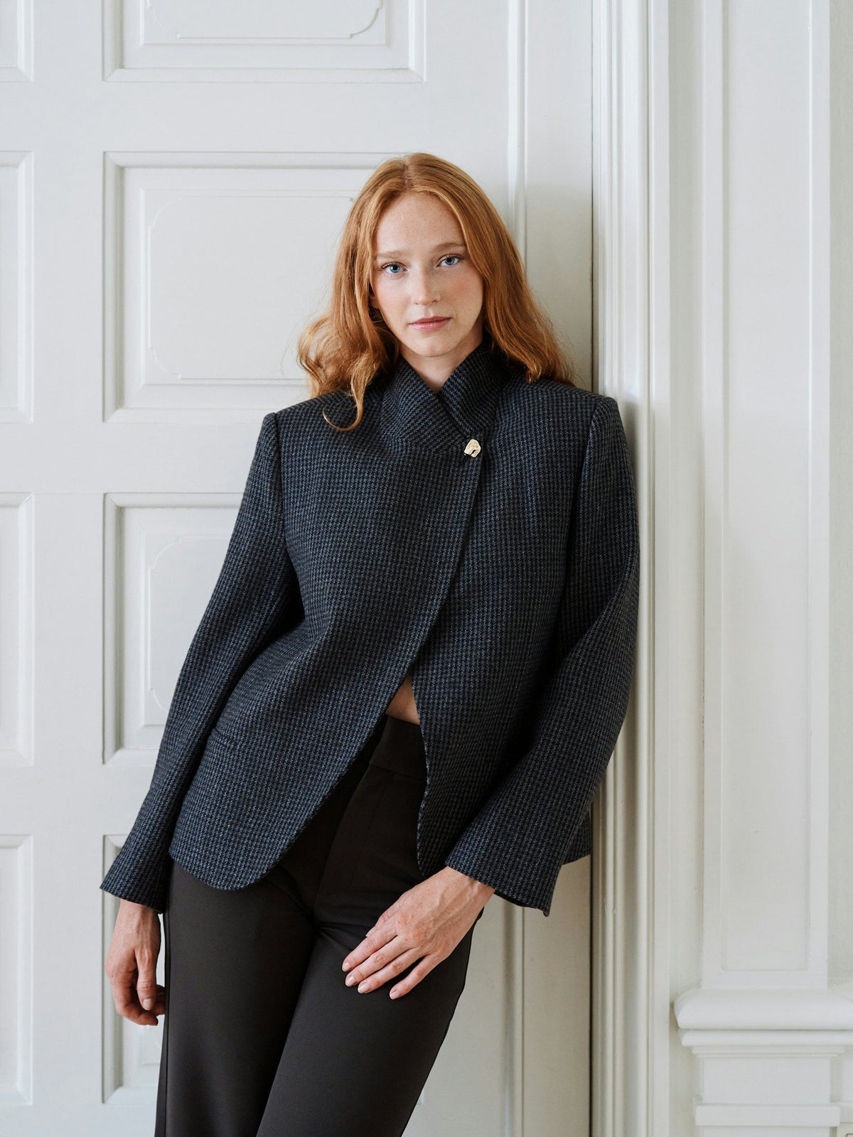 Paria Check Blazer Dark Grey Neo Noir