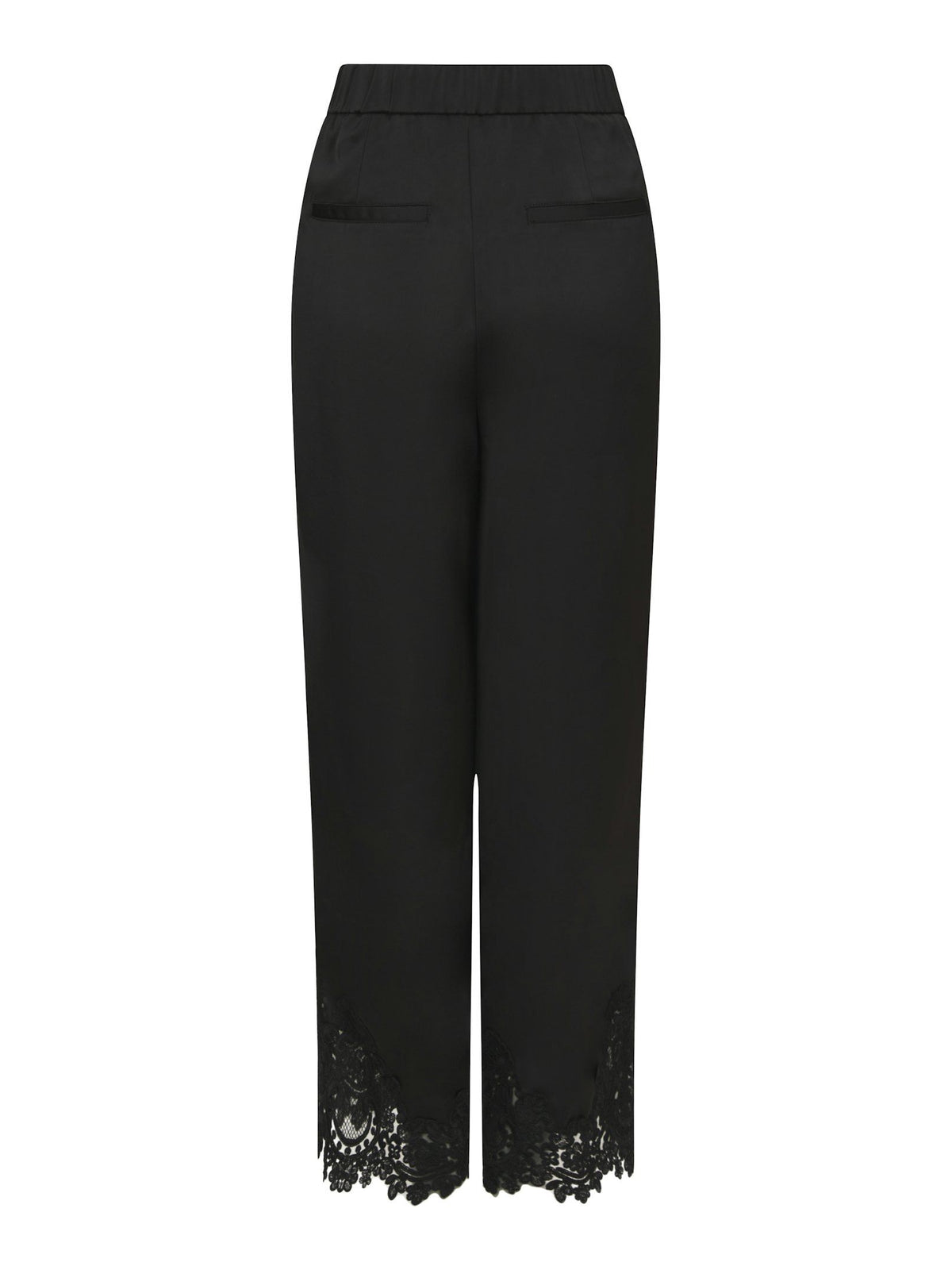 Emery Heavy Sateen Lace Pants Black Neo Noir