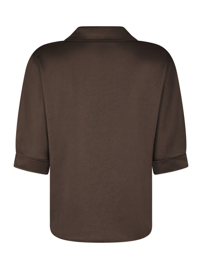Carm Heavy Sateen Shirt Dark Brown Neo Noir