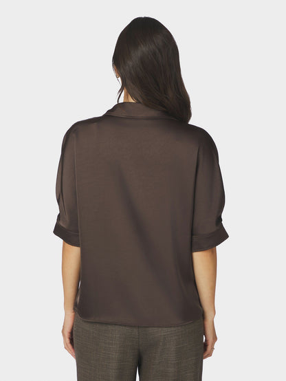 Carm Heavy Sateen Shirt Dark Brown Neo Noir