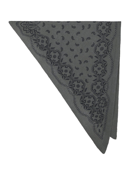 Lolana Paisley Knit Scarf Army Neo Noir