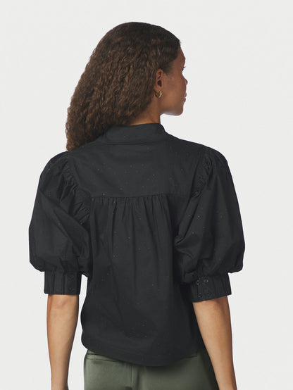 Etta Poplin Bedazz Shirt Black Neo Noir