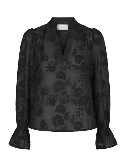 Amara Emb. Blouse Black Neo Noir