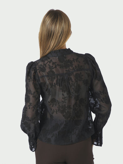 Amara Emb. Blouse Black Neo Noir