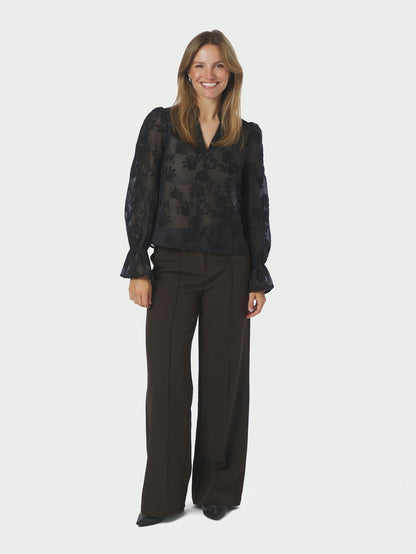 Amara Emb. Blouse Black Neo Noir