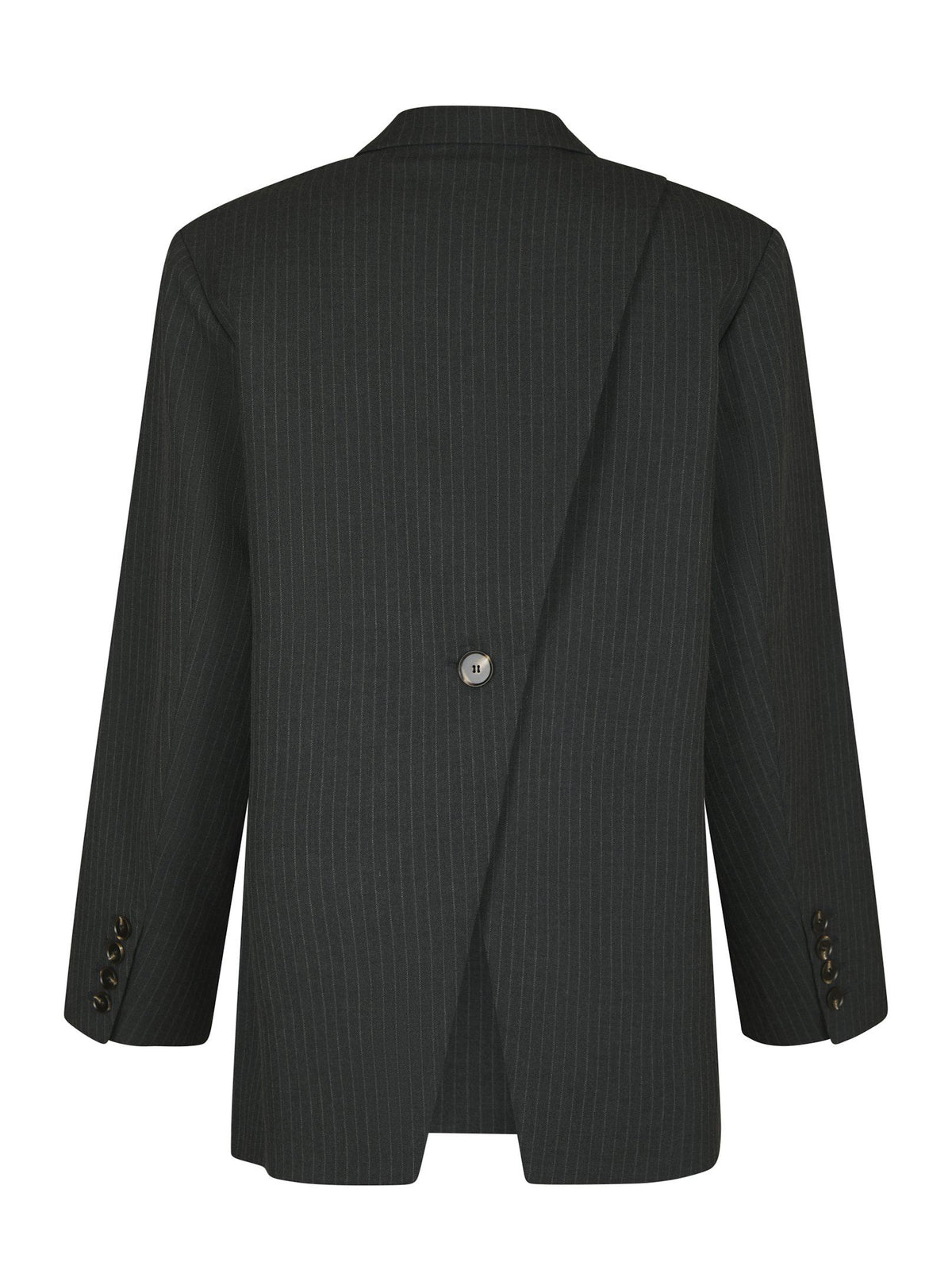 Aarielle Slim Pinstripe Blazer Dark Grey Melange Neo Noir