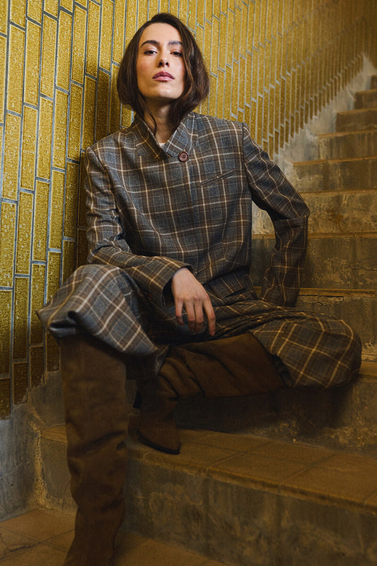 ElliGO Blazer Brown Checks Gossia