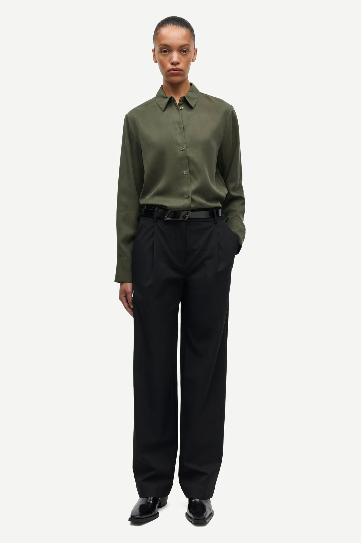 Samina LS Shirt 14028 Forest Night Samsoe Samsoe