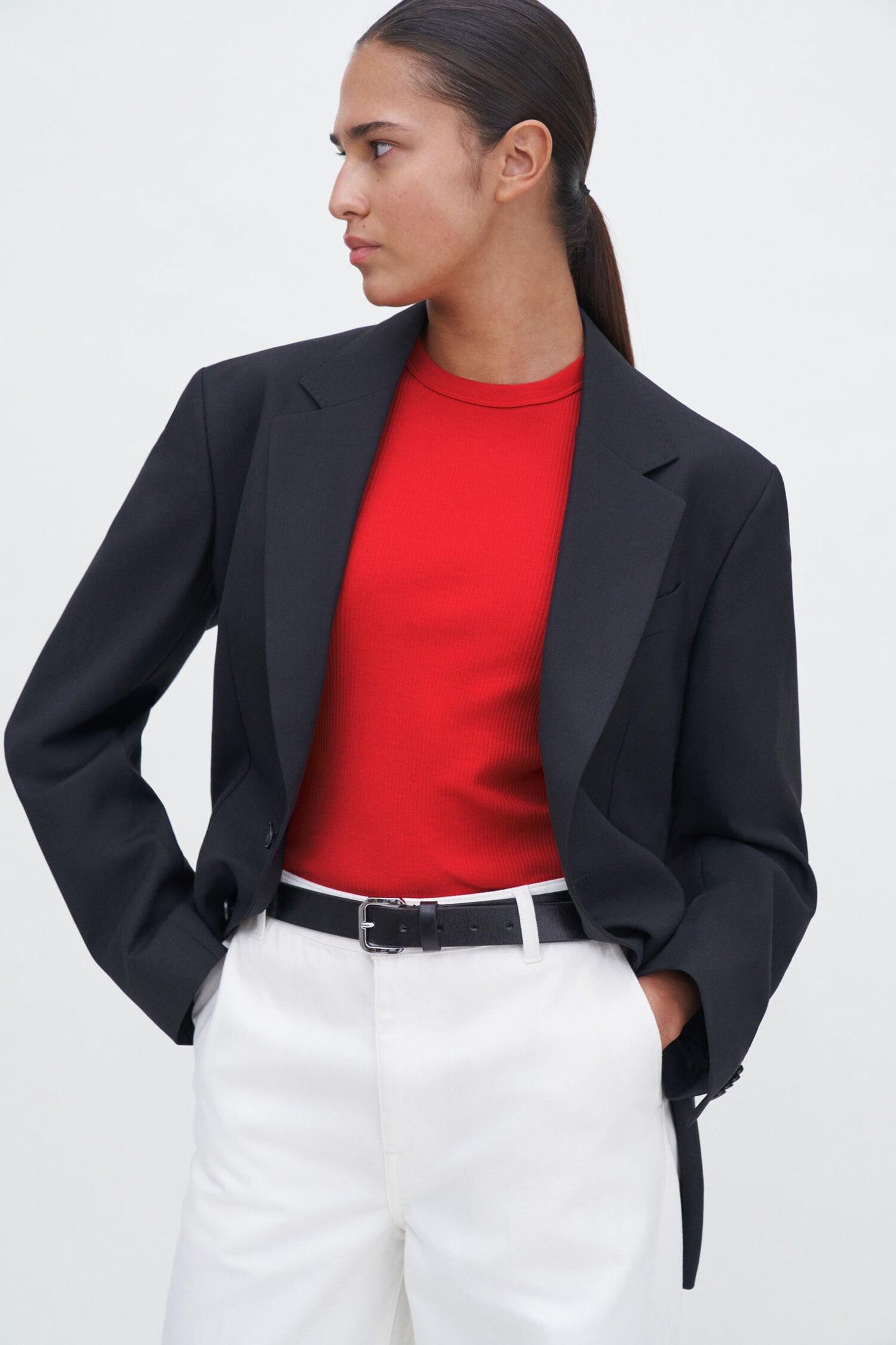 Fine Rib Tee Bright Red Filippa K