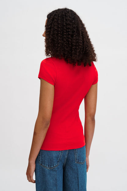 Fine Rib Tee Bright Red Filippa K