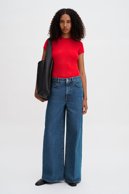 Fine Rib Tee Bright Red Filippa K