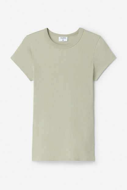 Fine Rib Tee Light Green Filippa K