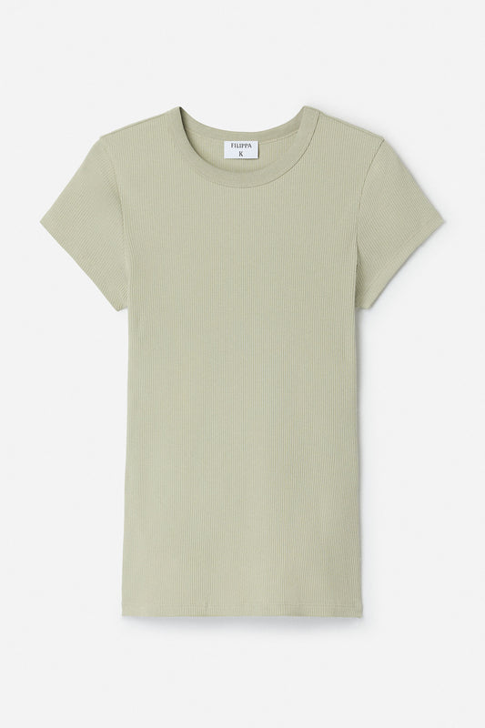 Fine Rib Tee Light Green Filippa K
