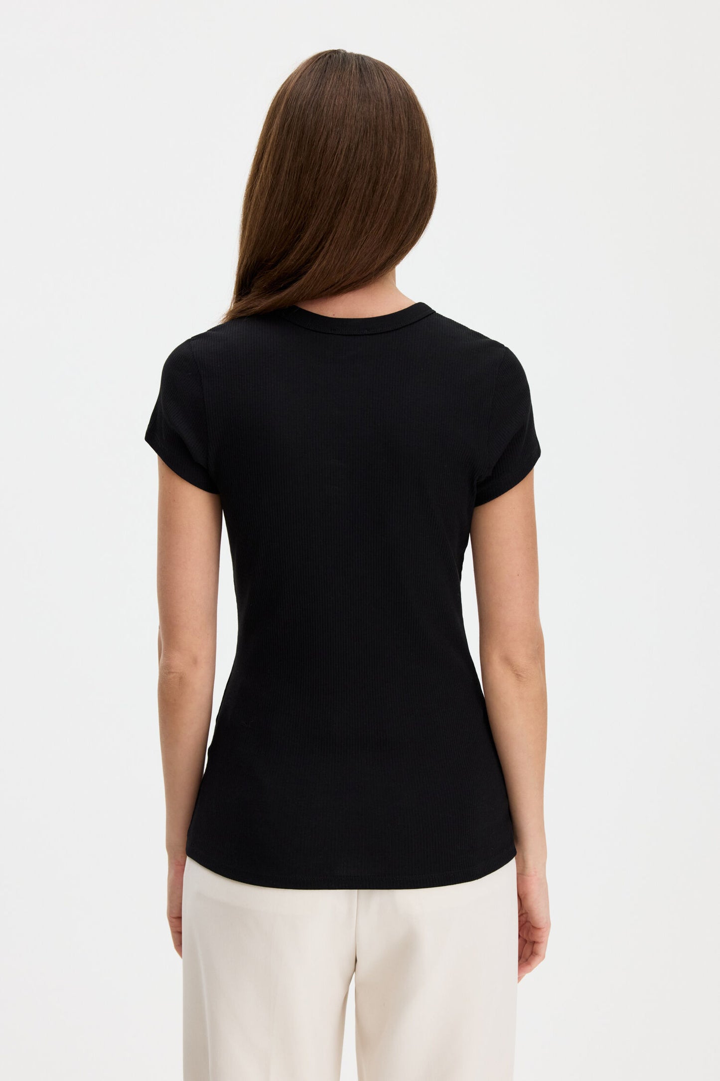 Fine Rib Tee Black Filippa K