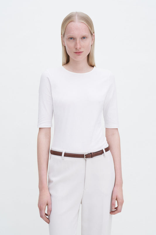 Cotton Stretch Elbow Sleeve White Filippa K