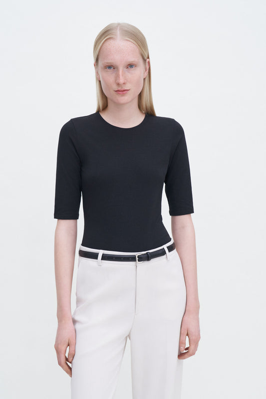 Cotton Stretch Elbow Sleeve Black Filippa K