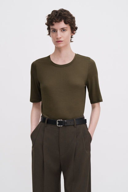 Elena Tee Dark Khaki Green Filippa K