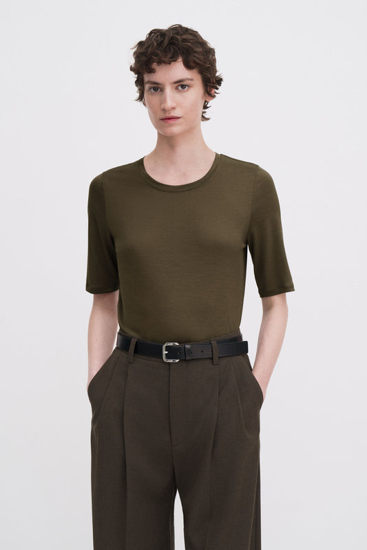 Elena Tee Dark Khaki Green Filippa K