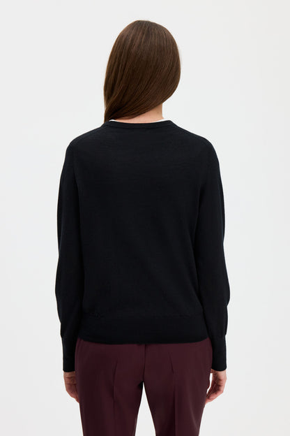 Merino R-Neck Sweater Black Filippa K